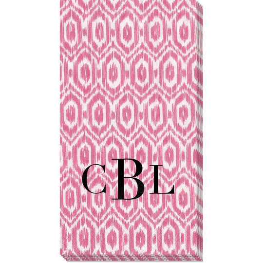 Fuchsia Amala Ikat Caspari Guest Towels